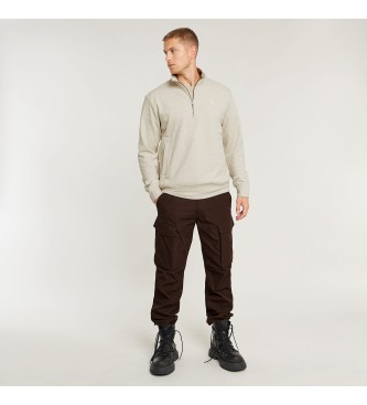 G-Star Felpa beige con mezza zip Nifous