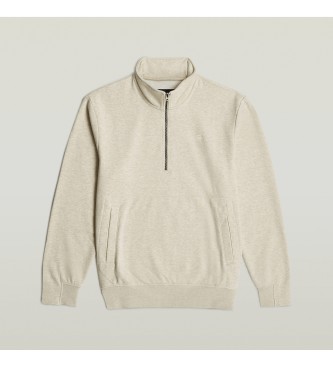 G-Star Felpa beige con mezza zip Nifous