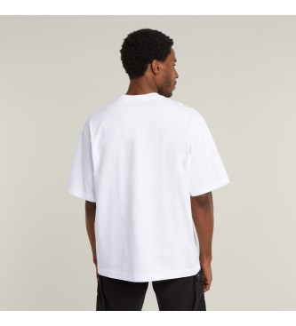 G-Star T-shirt boxy avec logo Old skool blanc