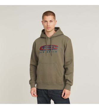 G-Star Hoodie mit Old Skool Logo grn