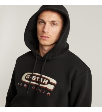 G-Star Hoodie mit Old Skool Logo schwarz