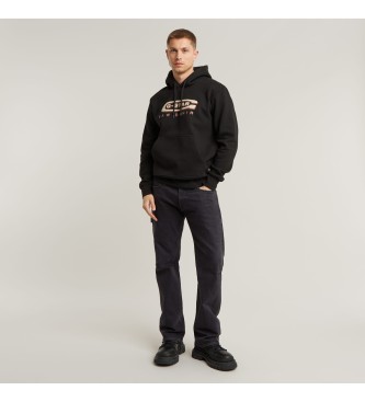 G-Star Hoodie met Old Skool logo zwart