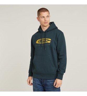 G-Star Sweatshirt med htte og navy Old Skool-logo