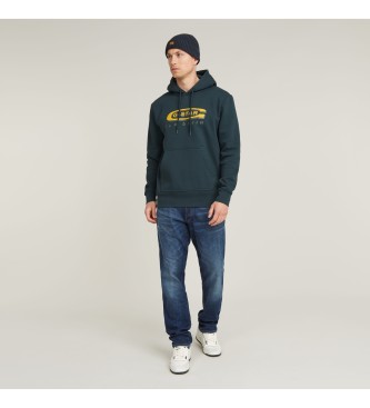 G-Star Sweatshirt med htte og navy Old Skool-logo