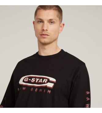 G-Star Koszulka z logo Old Skool czarna