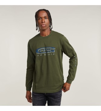 G-Star T-shirt com logtipo Old Skool verde