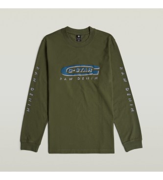 G-Star T-shirt com logtipo Old Skool verde