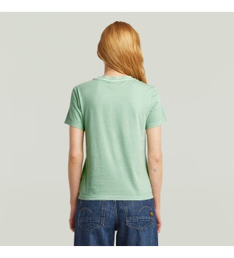 G-Star T-shirt Overdyed Front Seam zielony