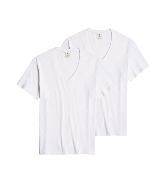 G-Star Pakke med 2 Base V-Neck T-shirts hvid