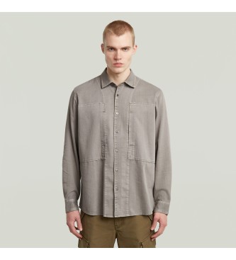 G-Star Brown Panelled Shirt