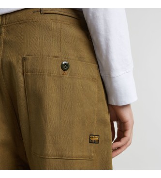 G-Star Pantaln Pleated Chino Relaxed marrn