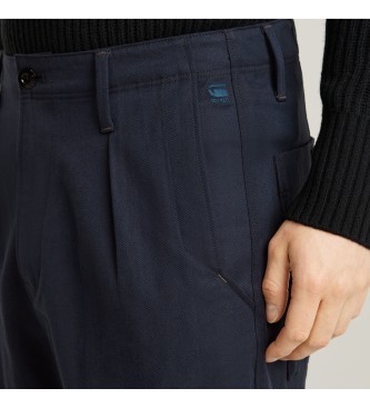 G-Star Pantaloni rilassati chino a pieghe blu scuro