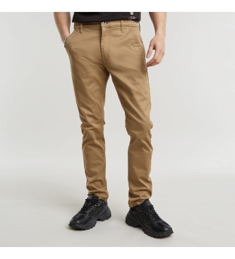 G-Star Spodnie chino skinny 3.0 brązowe