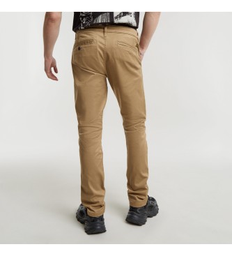 G-Star Spodnie chino skinny 3.0 brązowe