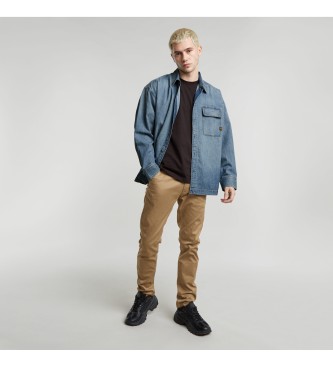 G-Star Spodnie chino skinny 3.0 brązowe