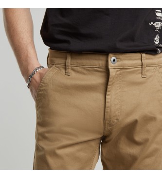 G-Star Spodnie chino skinny 3.0 brązowe