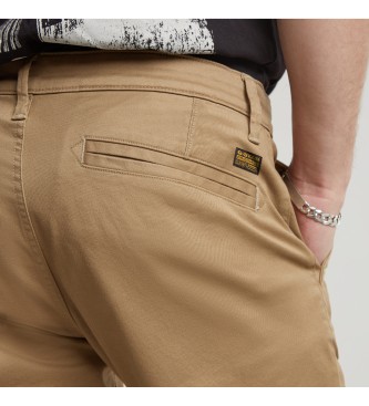 G-Star Spodnie chino skinny 3.0 brązowe