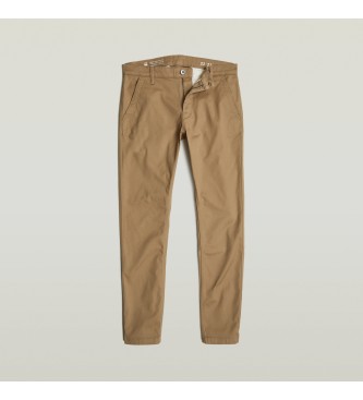 G-Star Spodnie chino skinny 3.0 brązowe