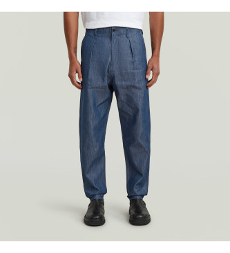 G-Star Pantaloni Chino Blu Conici e Rilassati a Pieghe
