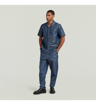 G-Star Pantaloni Chino Blu Conici e Rilassati a Pieghe