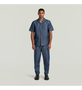 G-Star Pantaloni Chino Blu Conici e Rilassati a Pieghe