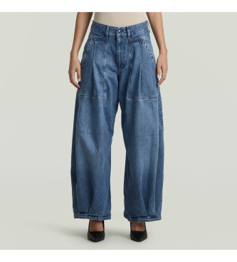 G-Star Jeans plisirane hlače modre barve