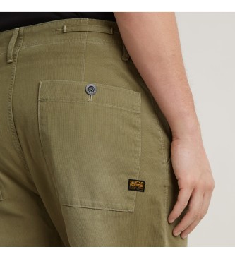 G-Star Pantaln Chino Pleated Relaxed verde