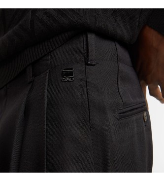 G-Star Pantaloni rilassati chino a pieghe neri