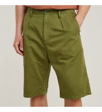 G-Star Green pleated chino shorts