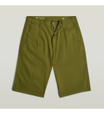 G-Star Green pleated chino shorts