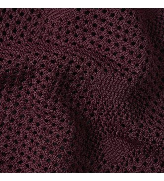 G-Star Pointelle Slim burgundy polo shirt