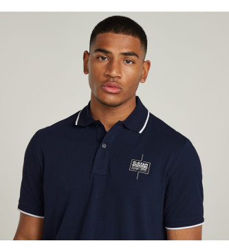 G-Star Polo con logo a righe sul petto blu scuro