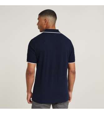 G-Star Polo con logo a righe sul petto blu scuro