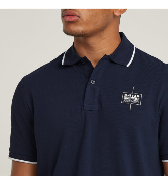 G-Star Polo con logo a righe sul petto blu scuro