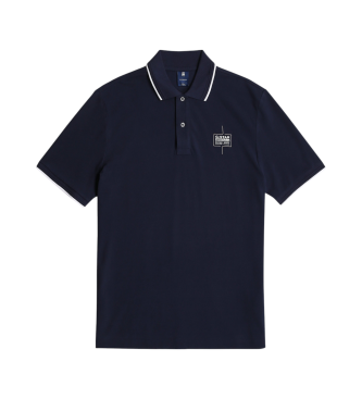 G-Star Polo con logo a righe sul petto blu scuro