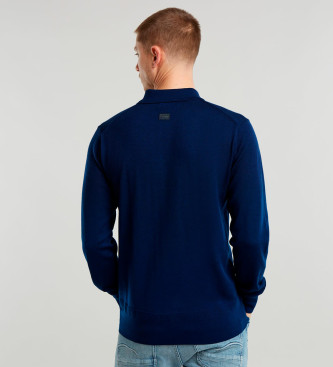 G-Star Polo Premium Core Dunda Stickad marinbl