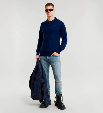 G-Star Polo Premium Core Dunda Stickad marinbl