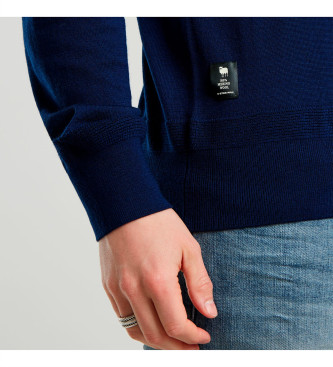 G-Star Polo Premium Core Dunda Stickad marinbl