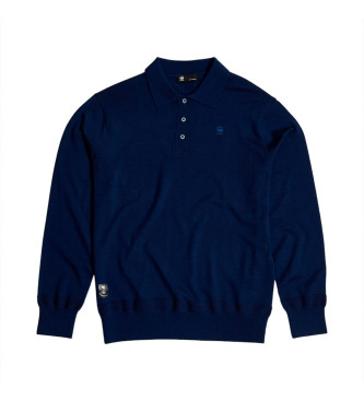 G-Star Polo Premium Core Dunda Stickad marinbl