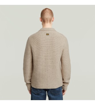 G-Star Beige Collared Pullover