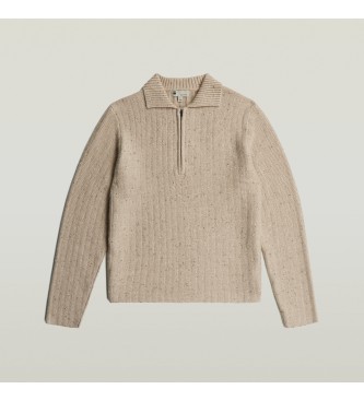 G-Star Beige Collared Pullover
