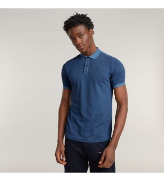 G-Star Polo Dunda Overdyed Slim bleu