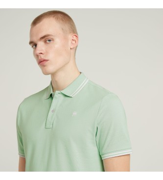G-Star Polo a righe sottili Dunda turchese