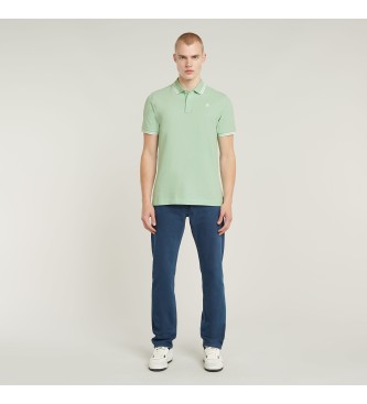 G-Star Polo a righe sottili Dunda turchese