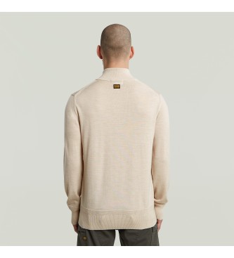 G-Star Premium Core Half Zip beige jumper