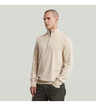 G-Star Premium Core Half Zip beige jumper
