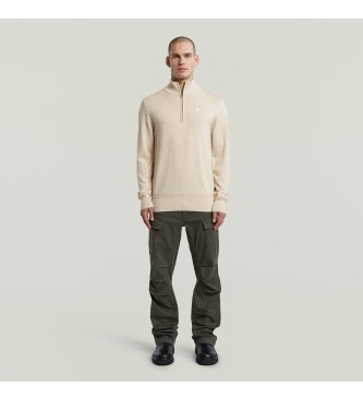 G-Star Premium Core Half Zip beige jumper