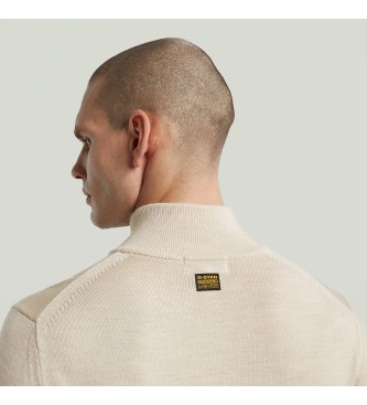 G-Star Premium Core Half Zip beige jumper