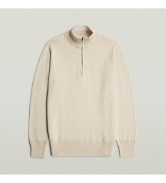 G-Star Premium Core Half Zip beige jumper