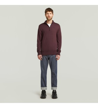 G-Star Premium Core Half Zip Sweater maroon 